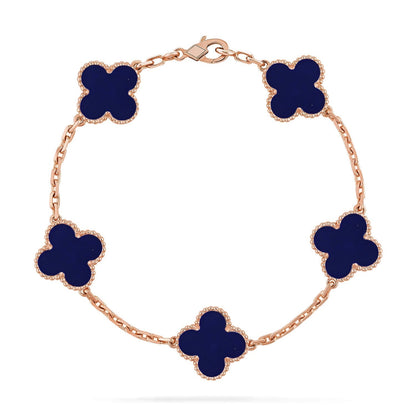 [✨Rose💎]CLOVER 5 MOTIF LAPIS LAZULI BRACELET COLLECTION