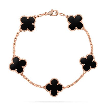[✨Rose💎] CLOVER 5 MOTIF ONYXS BRACELET COLLECTION