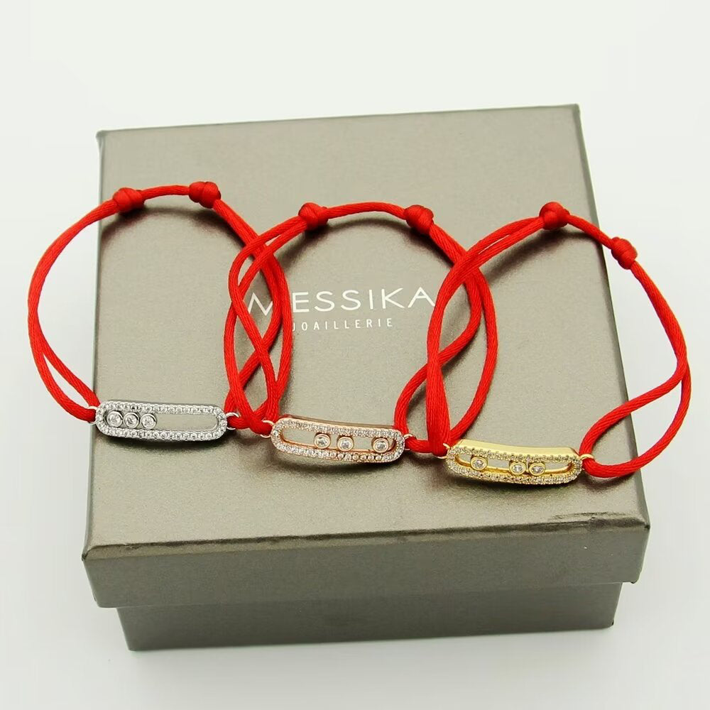 [✨Rose💎]Messika Care(s) pink cord pav茅 bracelet
