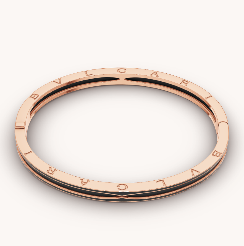 [✨Rose💎]ZERO 1 PINK GOLD WITH MATTE BLACK CERAMIC BRACELET