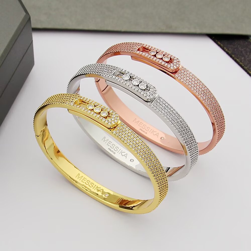 [✨Rose💎]Move Noa Full Pav茅 Diamond Bangle Bracelet