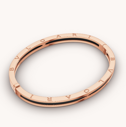 [✨Rose💎]ZERO 1 PINK GOLD WITH BLACK CERAMIC BRACELET