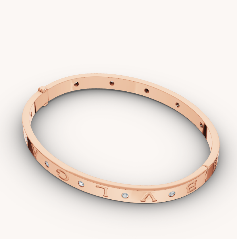[✨Rose💎]ZERO 1 PINK GOLD 12 DIAMONDS BRACELET