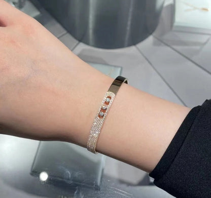 [✨Rose💎]Move Noa Rose Gold Pav茅 Diamond Bangle Bracelet