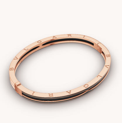 [✨Rose💎]ZERO 1 PINK GOLD WITH MATTE BLACK CERAMIC BRACELET