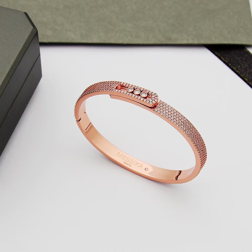 [✨Rose💎]Move Noa Full Pav茅 Diamond Bangle Bracelet