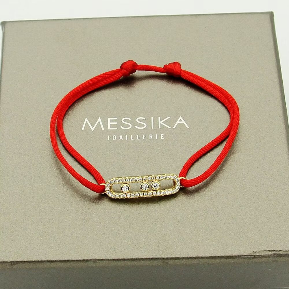 [✨Rose💎]Messika Care(s) pink cord pav茅 bracelet
