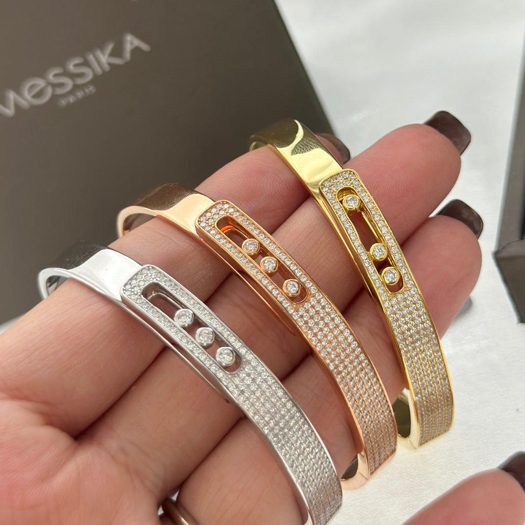 [✨Rose💎]Move Noa Rose Gold Pav茅 Diamond Bangle Bracelet