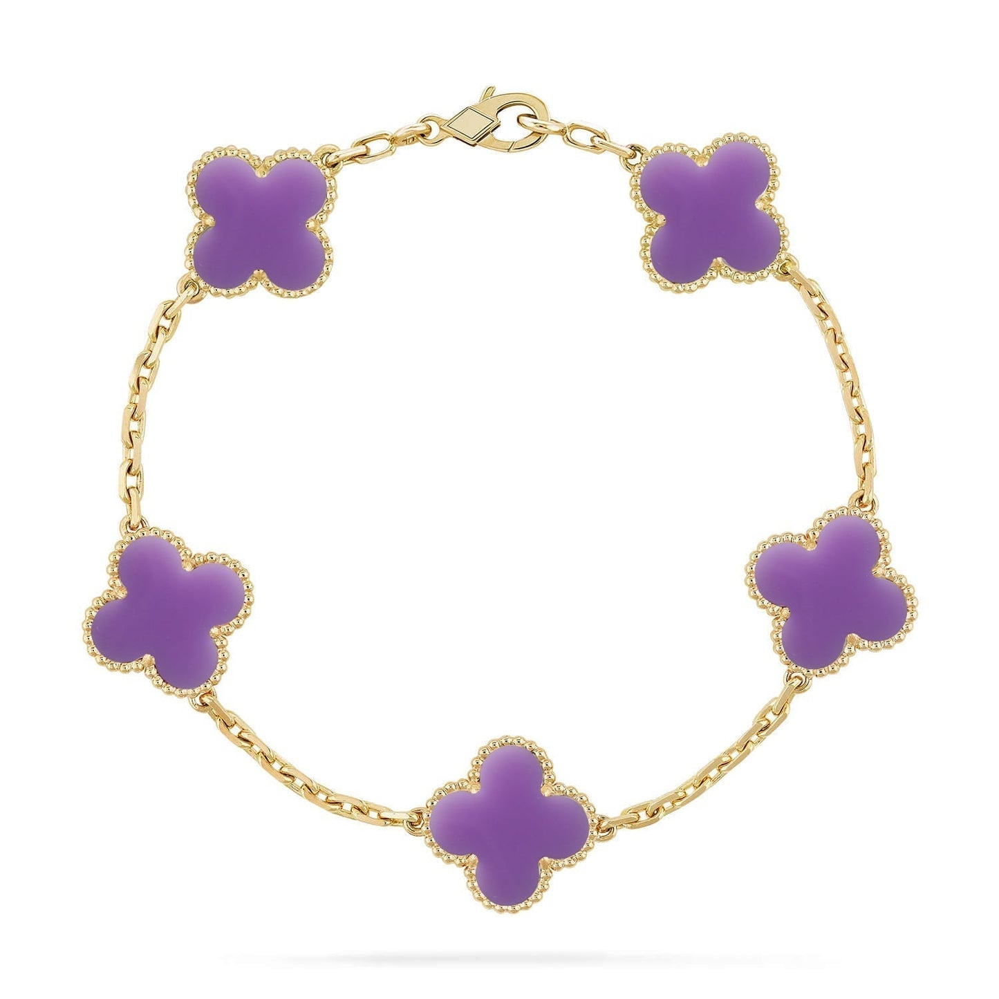 [✨Rose💎]CLOVER 5 MOTIF LIGHT PURPLE BRACELET COLLECTION