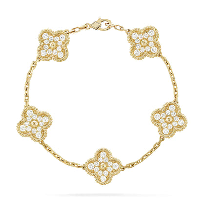 [St✨Rose💎ar Jewelry] CLOVER 5 MOTIF FULL DIAMOND BRACELET COLLECTION
