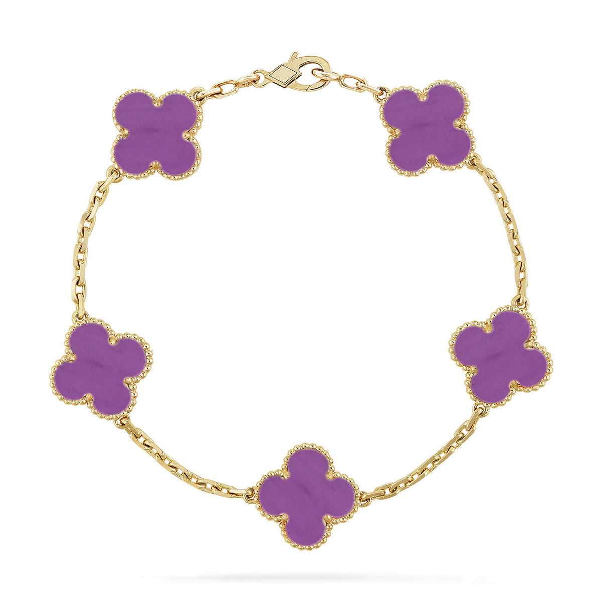 [✨Rose💎] CLOVER 5 MOTIF VIOLET BRACELET COLLECTION