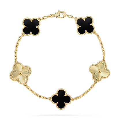 [✨Rose💎] CLOVER 5 MOTIF ONYXS BRACELET COLLECTION