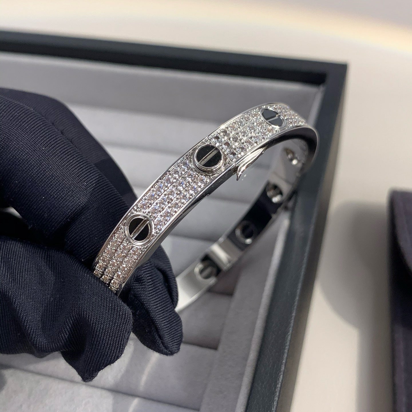 [✨Rose💎]LOVE BRACELET 6.1MM DIAMOND-PAVED CERAMIC