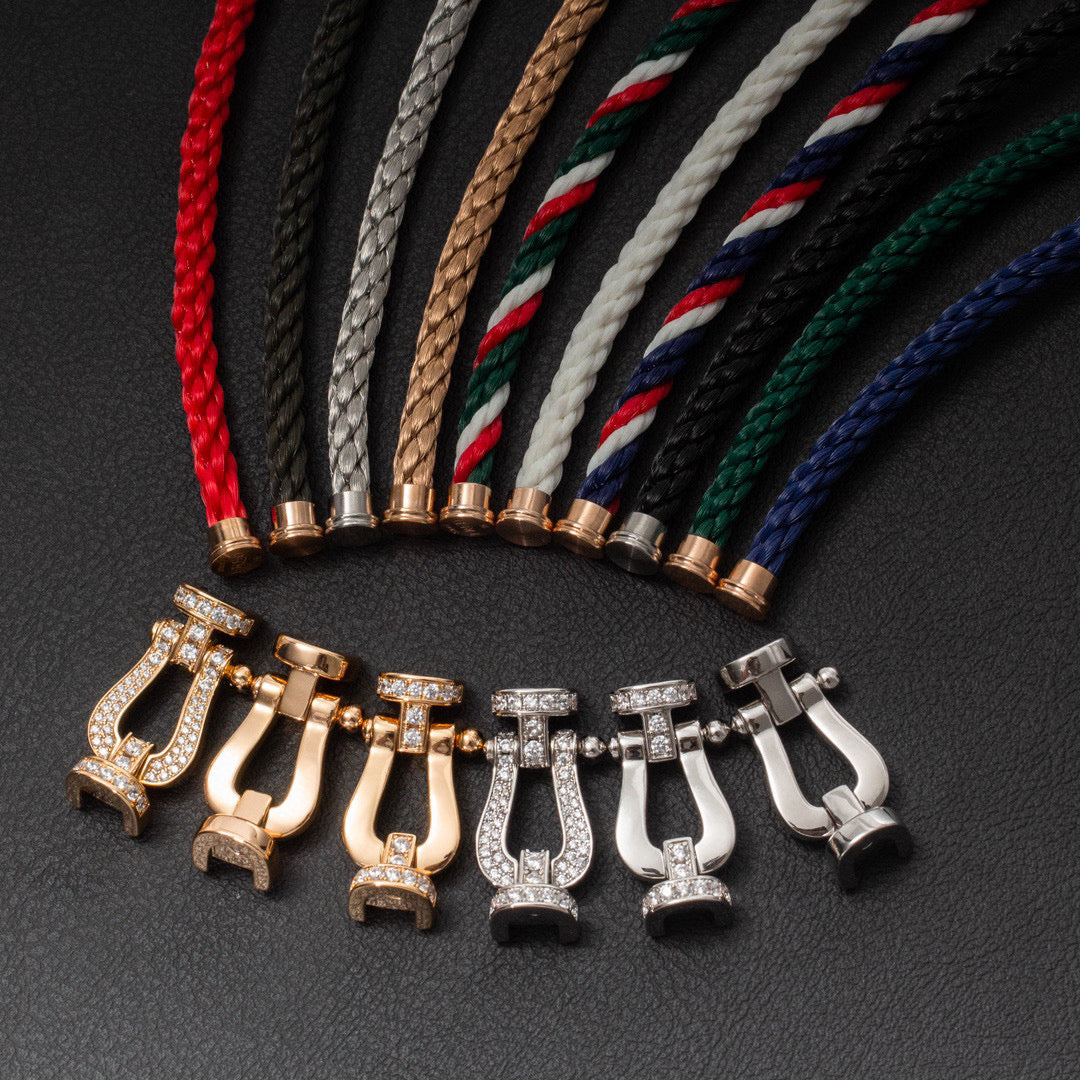 [✨Rose💎]FORCE LARGE HORSESHOE FULL DIAMOND BRACELET GOLD