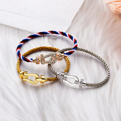 [✨Rose💎]FORCE LARGE HORSESHOE NO DIAMOND BRACELET GOLD