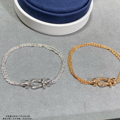 [✨Rose💎]FORCE SMALL HORSESHOE  DIAMOND CHAIN ROPE BRACELET