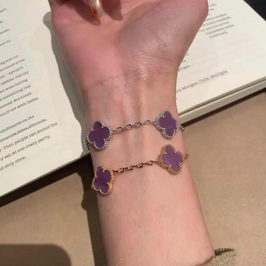[✨Rose💎] CLOVER 5 MOTIF VIOLET BRACELET COLLECTION