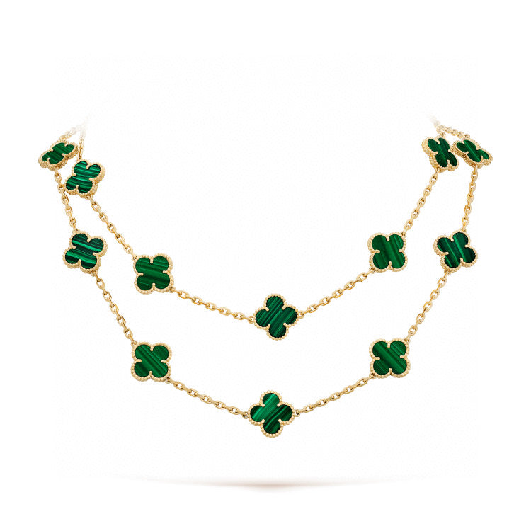 [✨Rose💎]CLOVER 20 MOTIFS MALACHITE GOLD