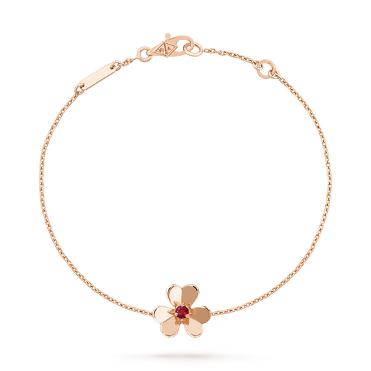 [✨Rose💎]FRIVOLE GOLD FLOWER PINK MALACHITE BRACELET