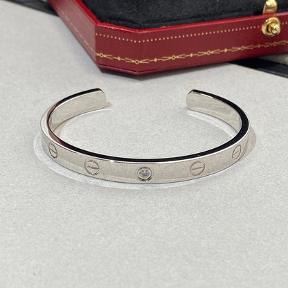 [✨Rose💎]LOVE BRACELET 6.1MM 1 DIAMOND OPEN CUFF