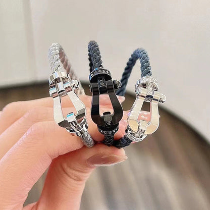 [✨Rose💎]FORCE LARGE HORSESHOE FULL DIAMOND BRACELET GOLD