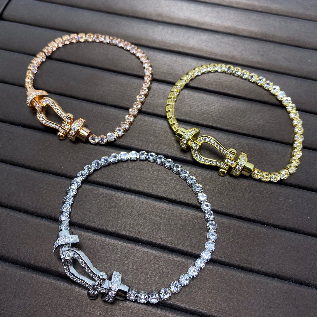 [✨Rose💎]FORCE  HORSESHOE  DIAMOND TENNIS BRACELET
