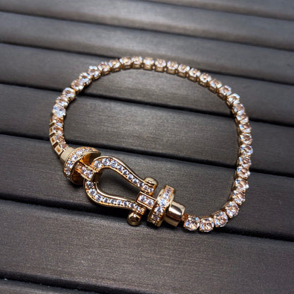 [✨Rose💎]FORCE  HORSESHOE  DIAMOND TENNIS BRACELET