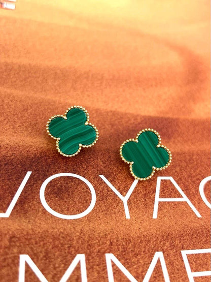 [✨Rose💎] CLOVER LARGE (20mm) 1 MOTIFS GREENER MOP STUD EARRINGS