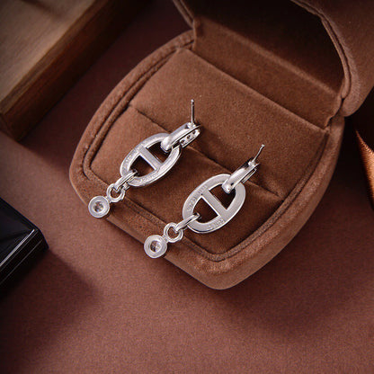 [✨Rose💎]HM CHAINE DIAMOND EARRINGS