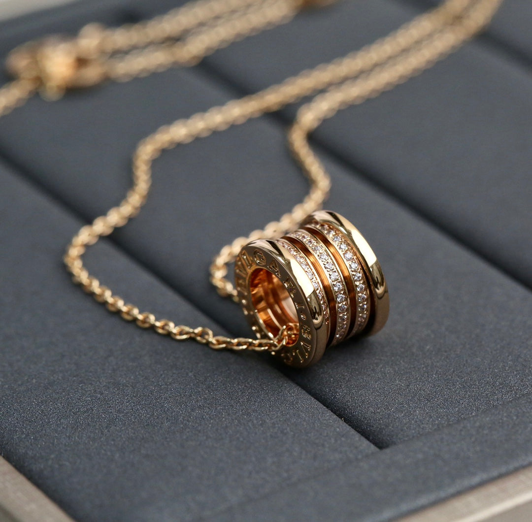 [✨Rose💎]ZERO 1 PINK GOLD DIAMOND NECKLACE