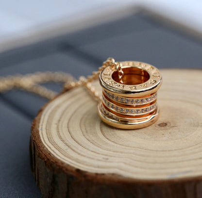 [✨Rose💎]ZERO 1 PINK GOLD DIAMOND NECKLACE