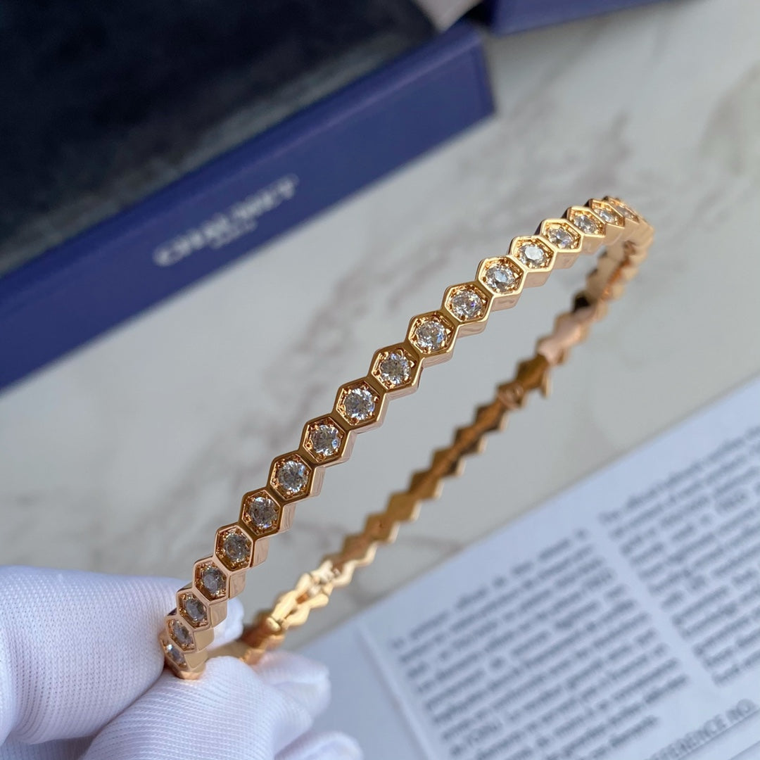 [✨Rose💎]BEE LOVE GOLD BRACELET FULL DIAMOND