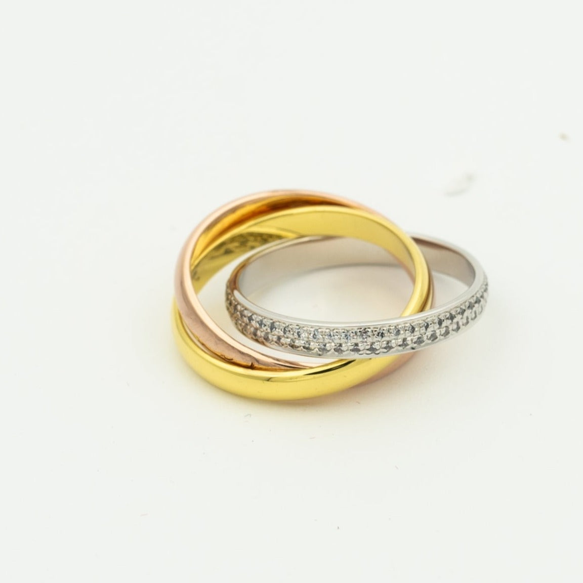 [✨Rose💎 Jewelry]TRINITY RING GOLD PINK GOLD SILVER DIAMONDS