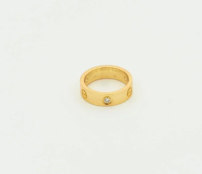 [✨Rose💎]LOVE RING 5.5MM 3 DIAMONDS GOLD