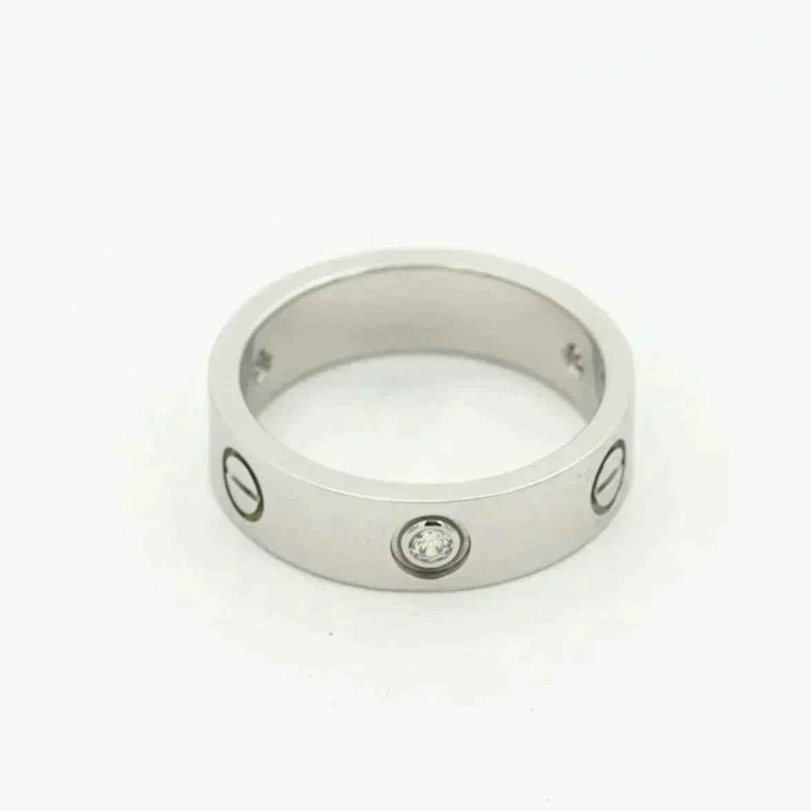 [✨Rose💎]LOVE RING 5.5MM 3 DIAMONDS SILVER