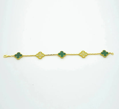 [✨Rose💎] CLOVER 5 MOTIF MALACHITE BRACELET COLLECTION
