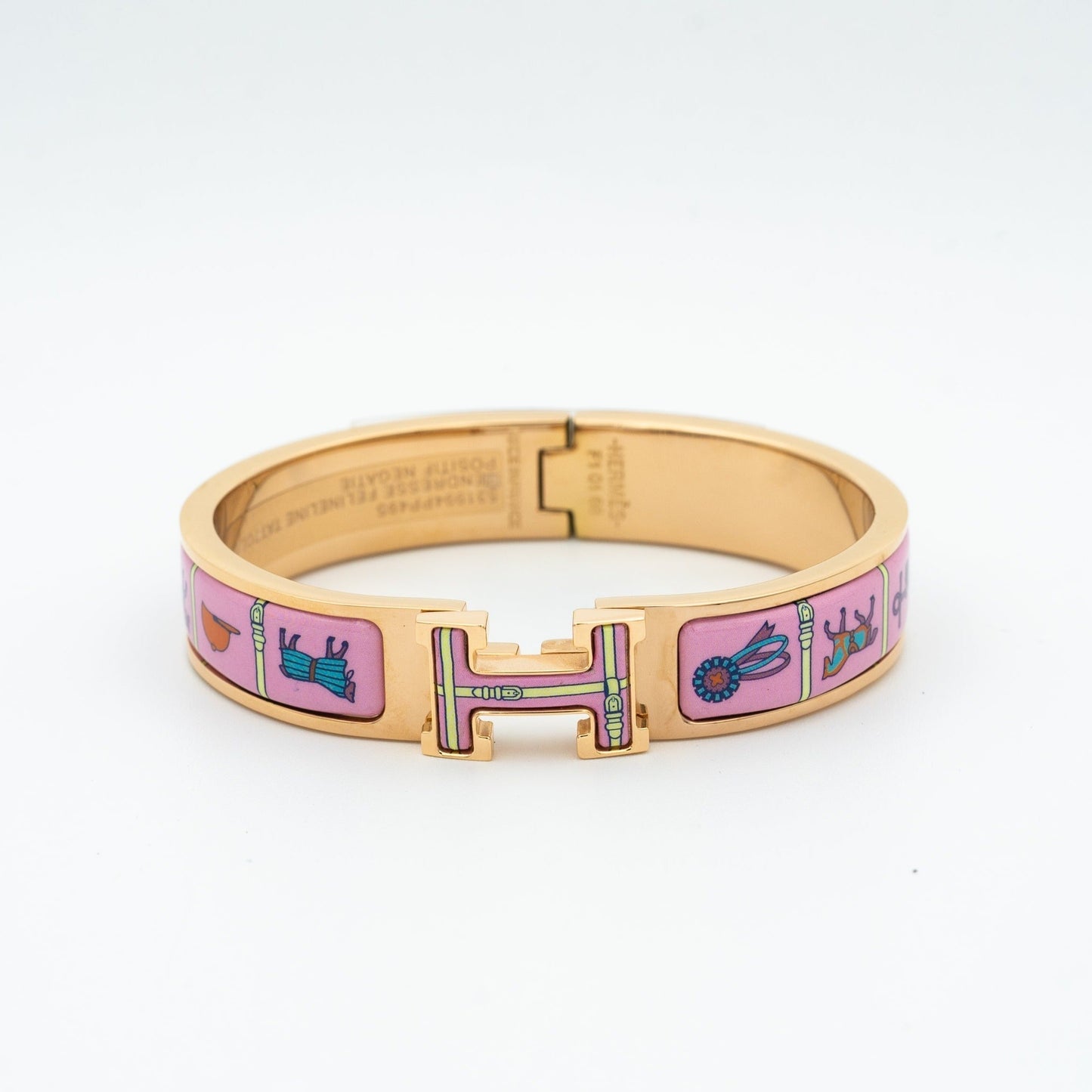 [✨Rose💎]H PINK GOLD BRACELET PINK CERAMIC