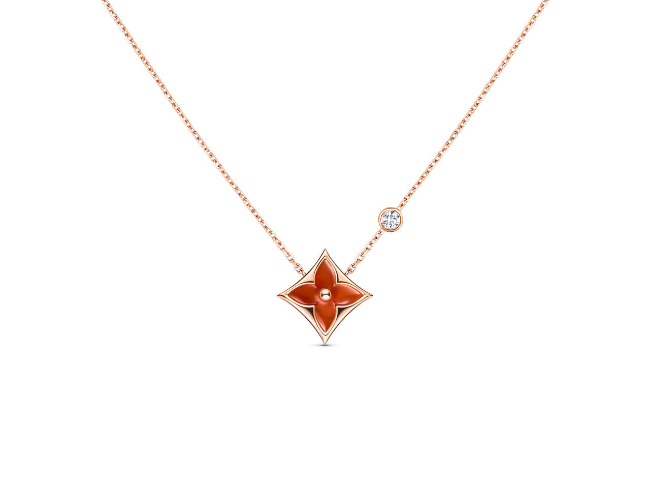 [✨Rose💎]✨Rose💎 NECKLACE PINK GOLD 1 DIAMOND