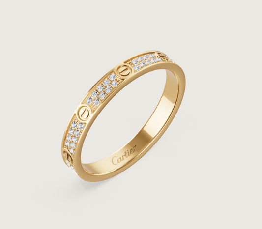 [✨Rose💎]LOVE RING 2.6mm-wide full-diamond ring Gold