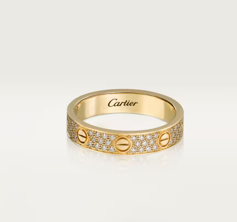 [✨Rose💎]LOVE RING 4mm-wide full-diamond ring GOLD
