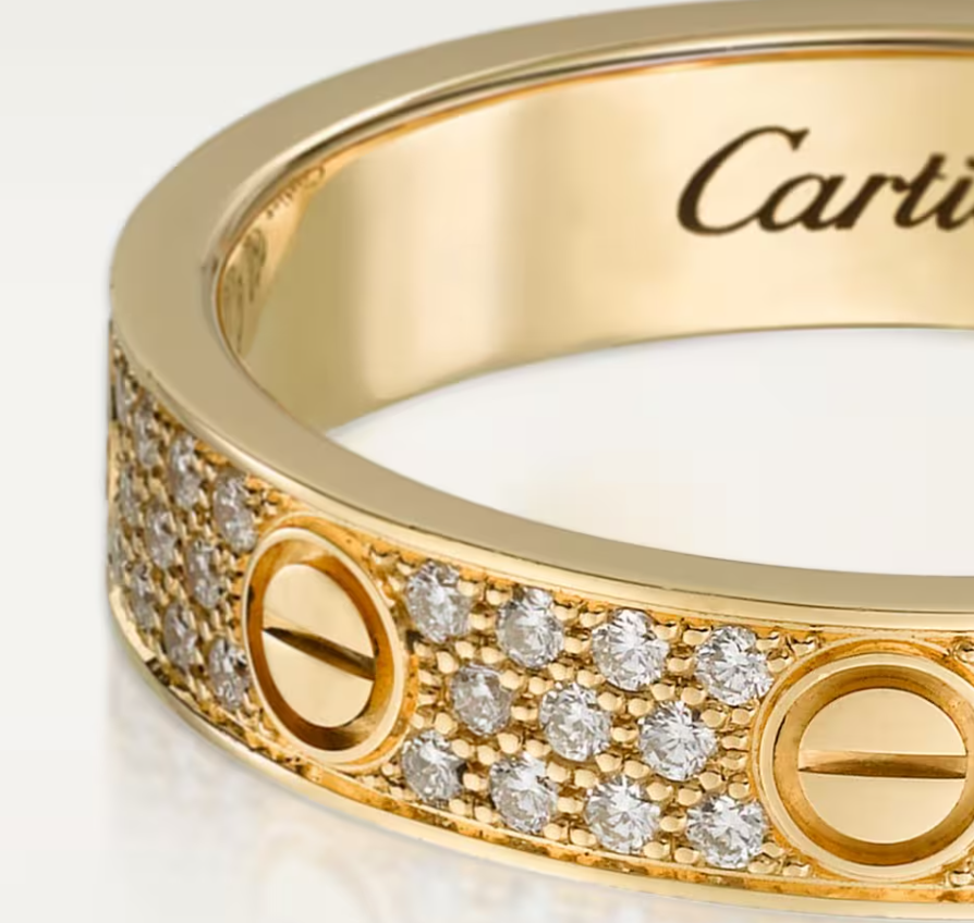[✨Rose💎]LOVE RING 4mm-wide full-diamond ring GOLD