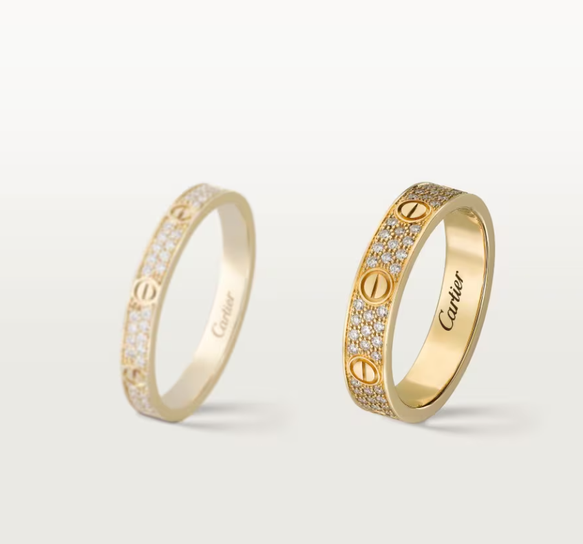 [✨Rose💎]LOVE RING 4mm-wide full-diamond ring GOLD