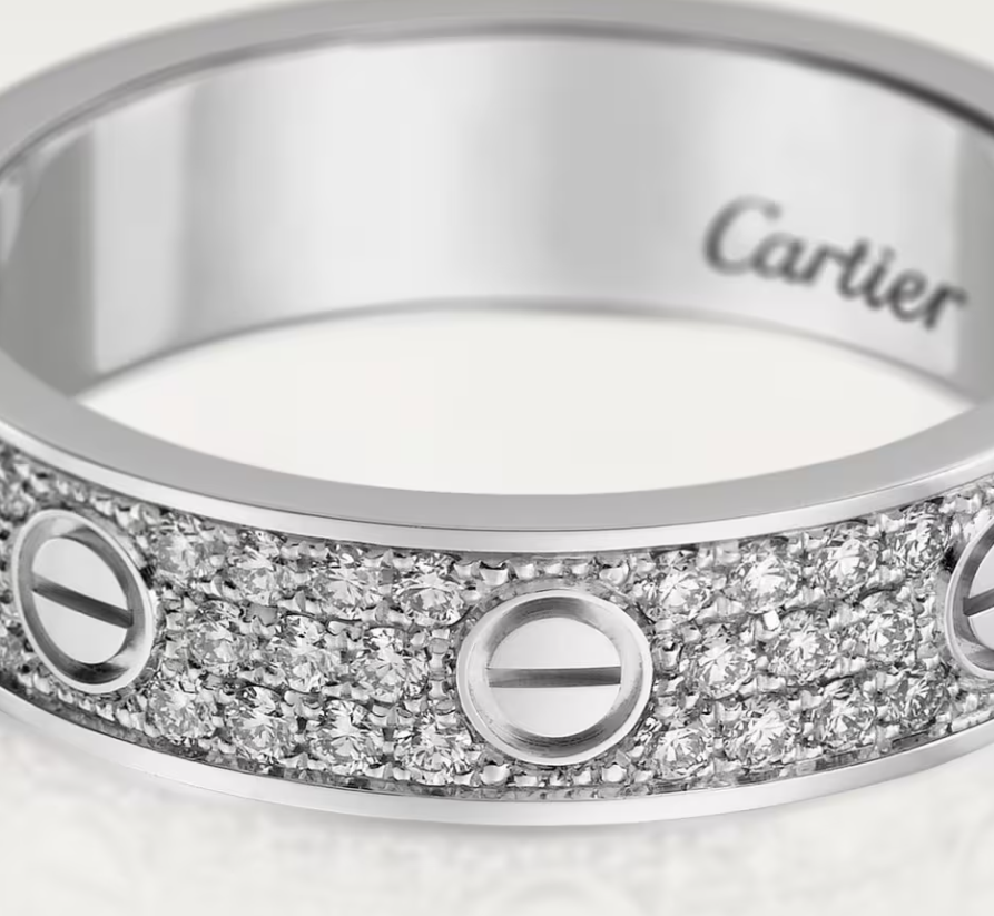 [✨Rose💎]LOVE RING 4mm-wide full-diamond ring silver