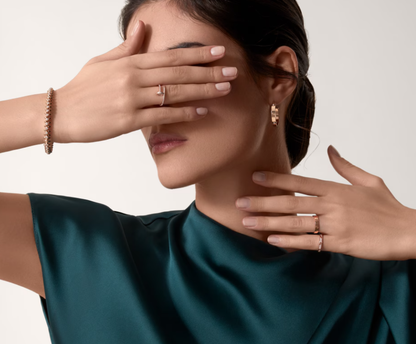 [✨Rose💎]LOVE RING 2.6mm-wide full-diamond ring Rose Gold