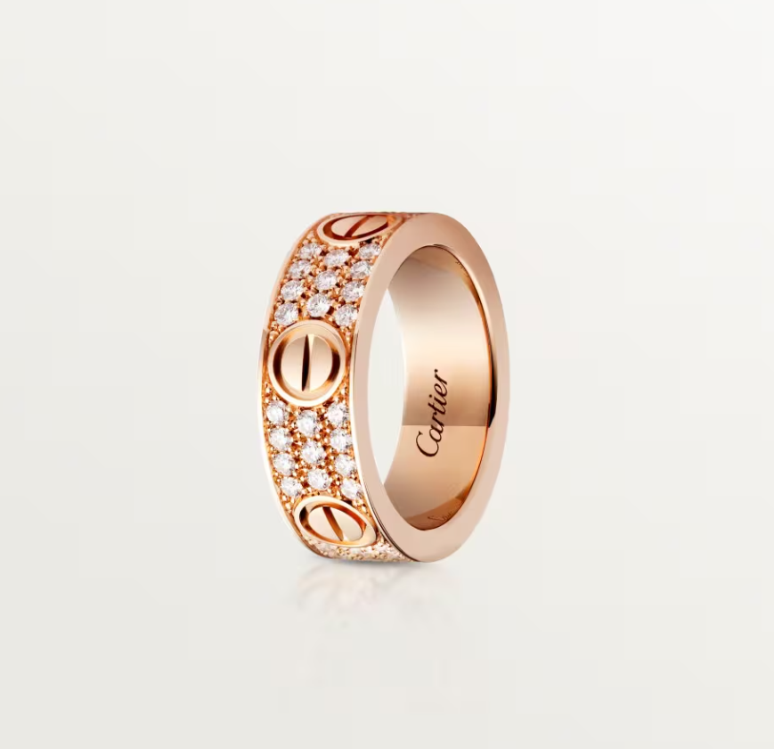 [✨Rose💎]LOVE RING 6.5mm-wide full-diamond ring Rose Gold