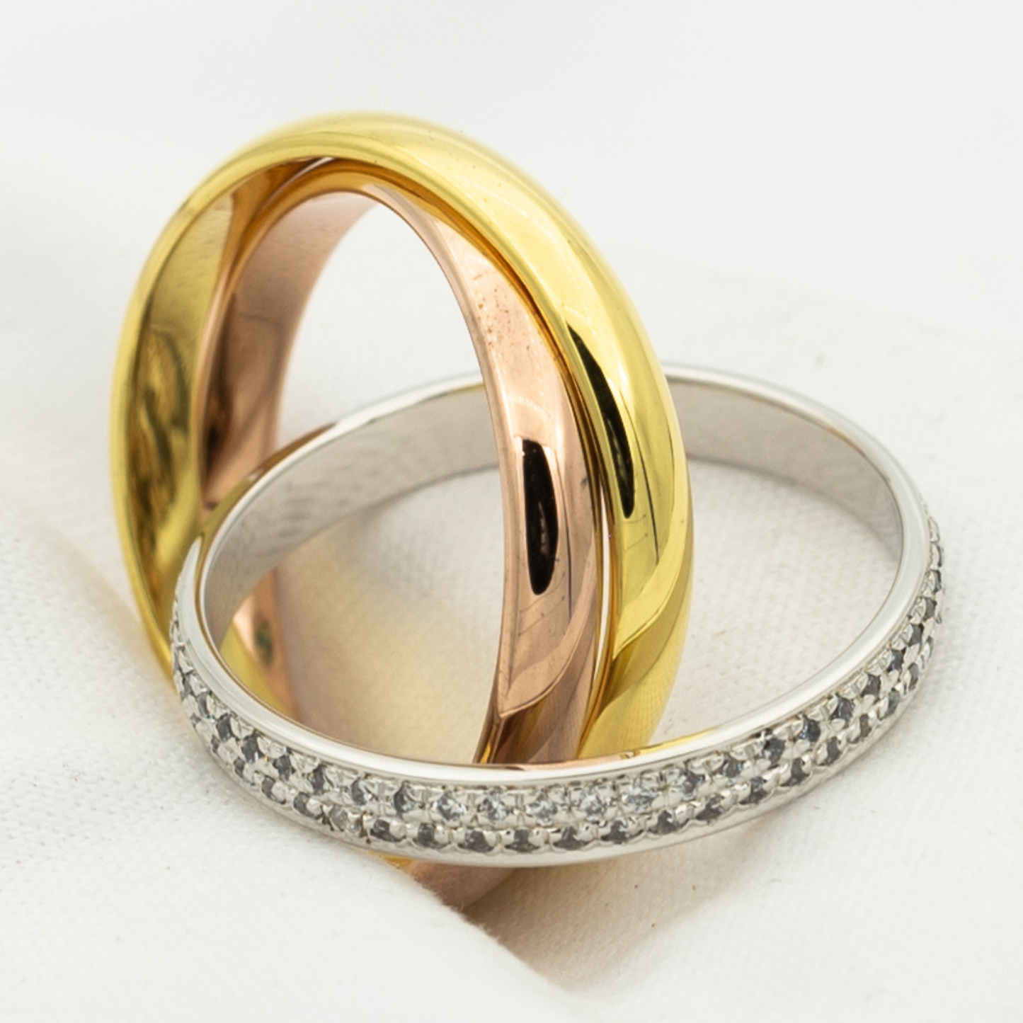 [✨Rose💎]TRINITY RING GOLD PINK GOLD SILVER DIAMONDS