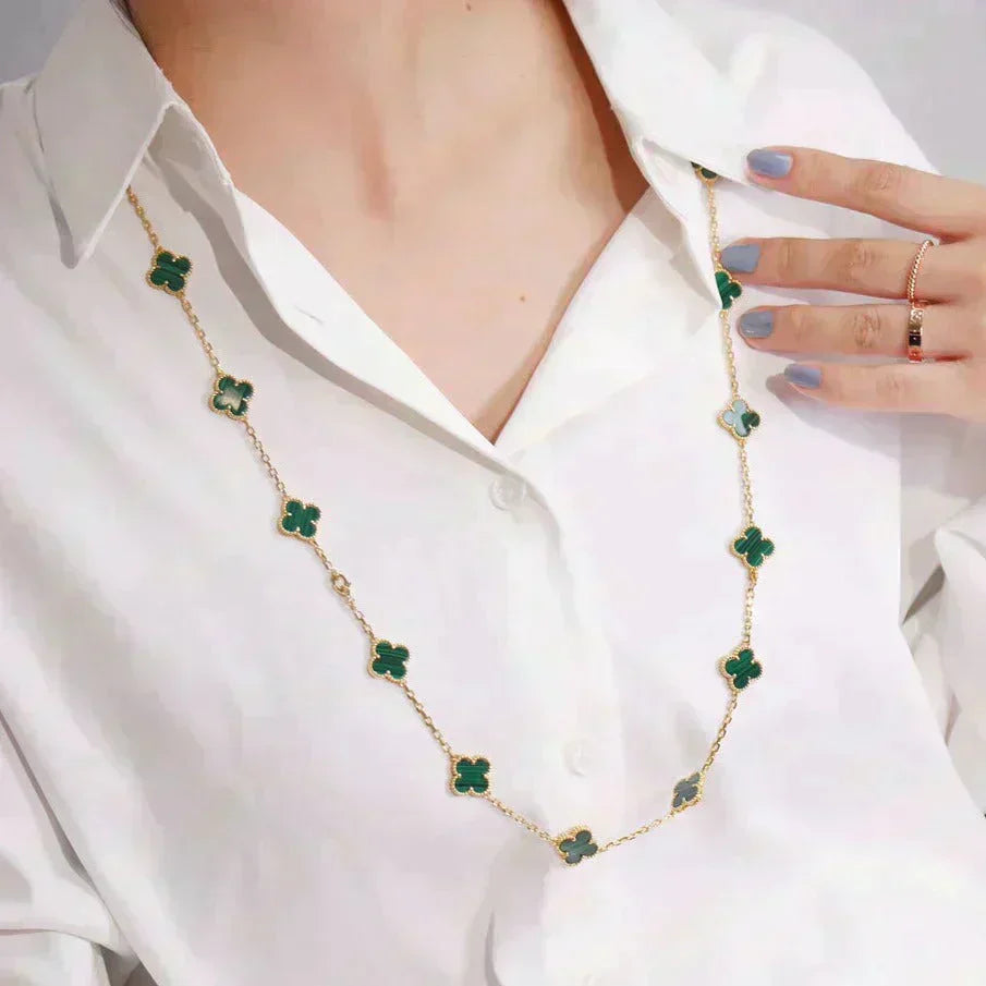 [✨Rose💎]CLOVER 20 MOTIFS MALACHITE GOLD