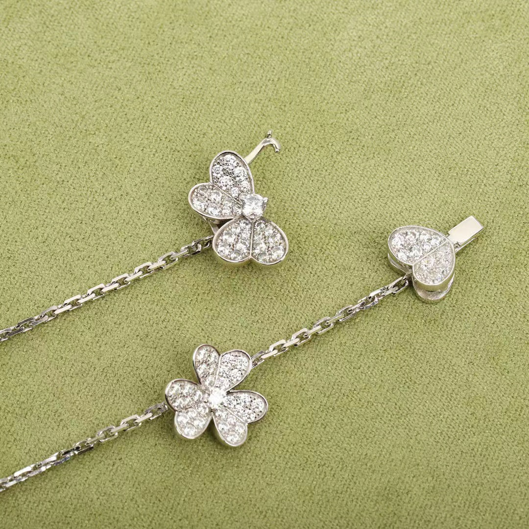 [✨Rose💎]FRIVOLE SILVER 9 FLOWERS NECKLACE