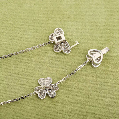 [✨Rose💎]FRIVOLE SILVER 9 FLOWERS NECKLACE