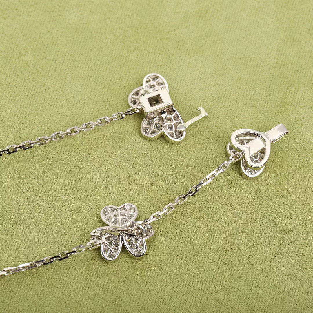 [✨Rose💎]FRIVOLE SILVER 9 FLOWERS NECKLACE